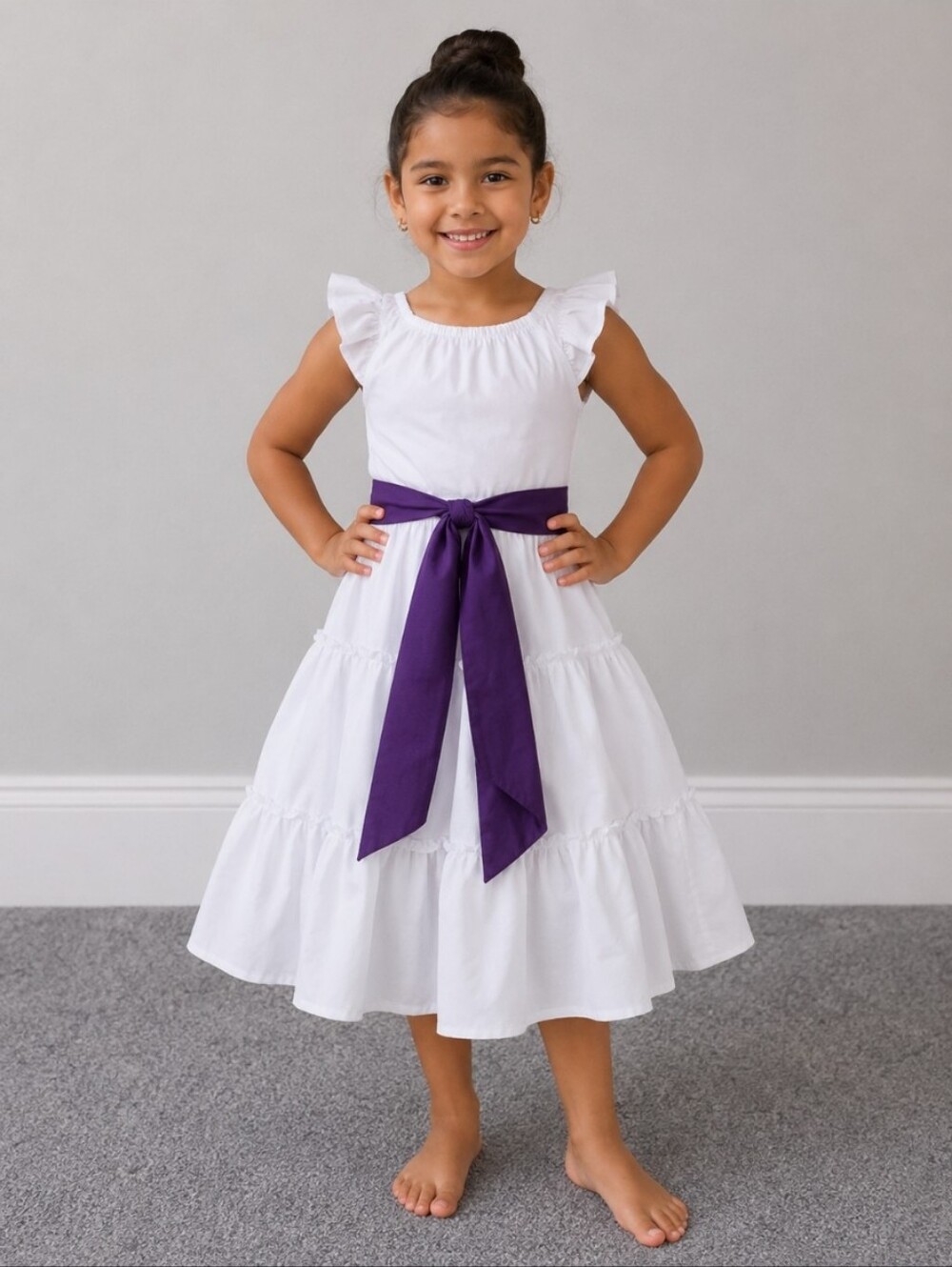 PUERTO RICAN Bomba Cultural Skirt with Purple Sash 6